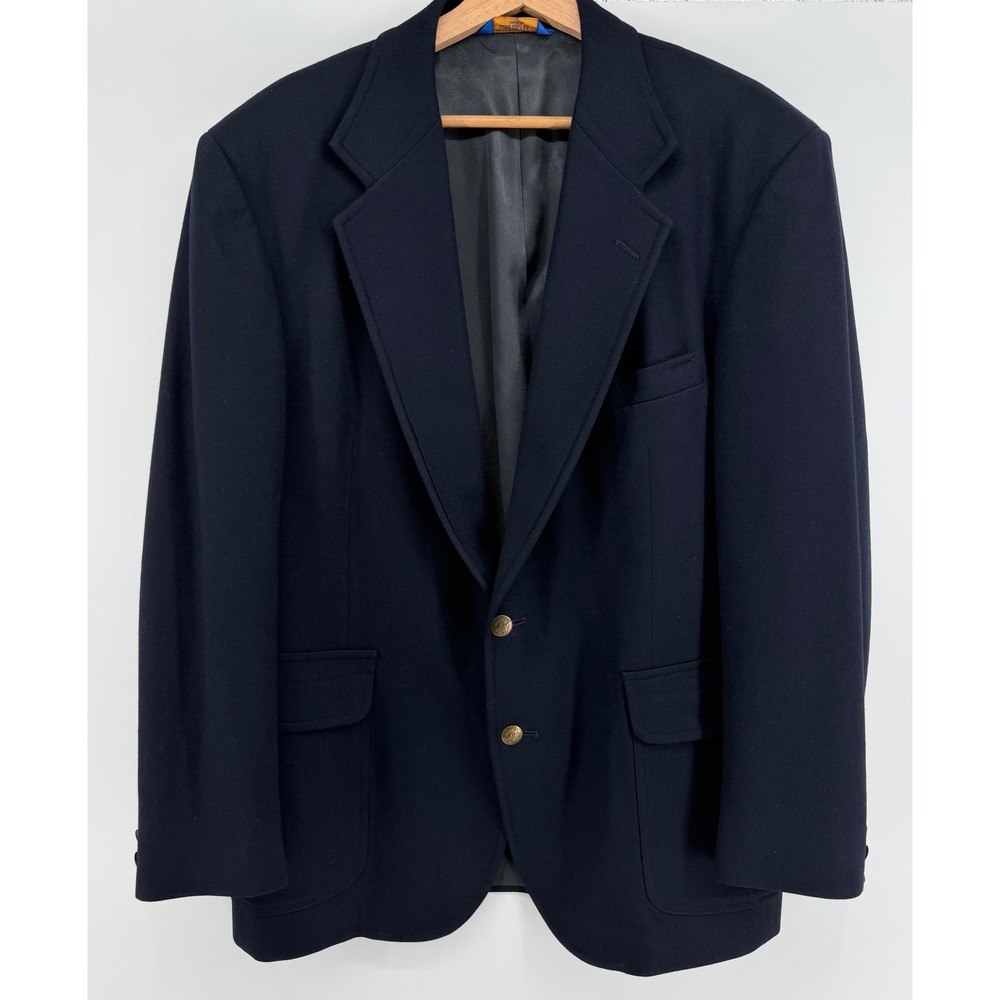 Vintage Pendleton Mens Navy Blue Wool 2 Gold Button Blazer Sport Coat Size 42